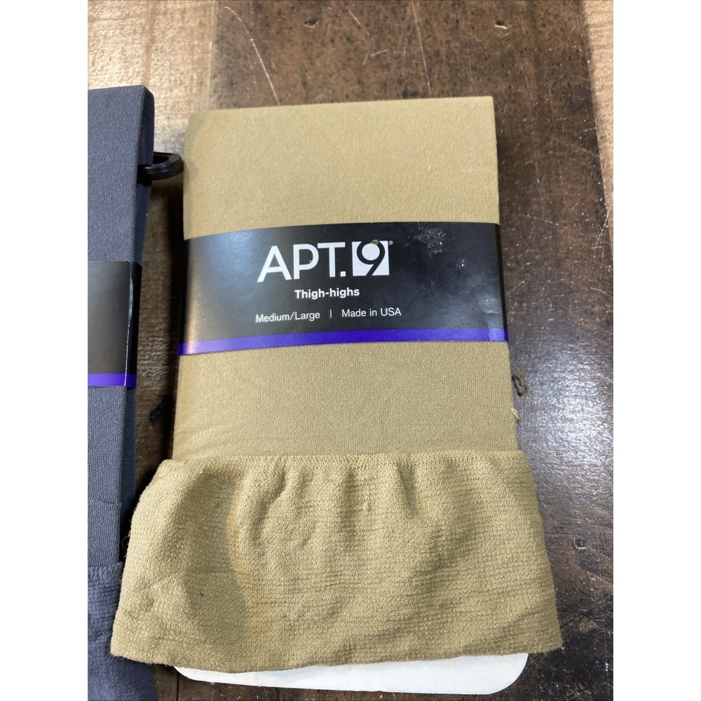 Apt 9 Wide Band Thigh High 1 Gray 2 Neutral Stockings Size Fits Medium Large M/L - Picture 4 of 16